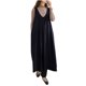 thumbnail image 5 of Vestido Sexy para las Mujeres, Color Sólido V Cuello sin Mangas Vestido de Chaleco con Bolsillo Lateral, Longitud Del Tobillo, 5 of 6