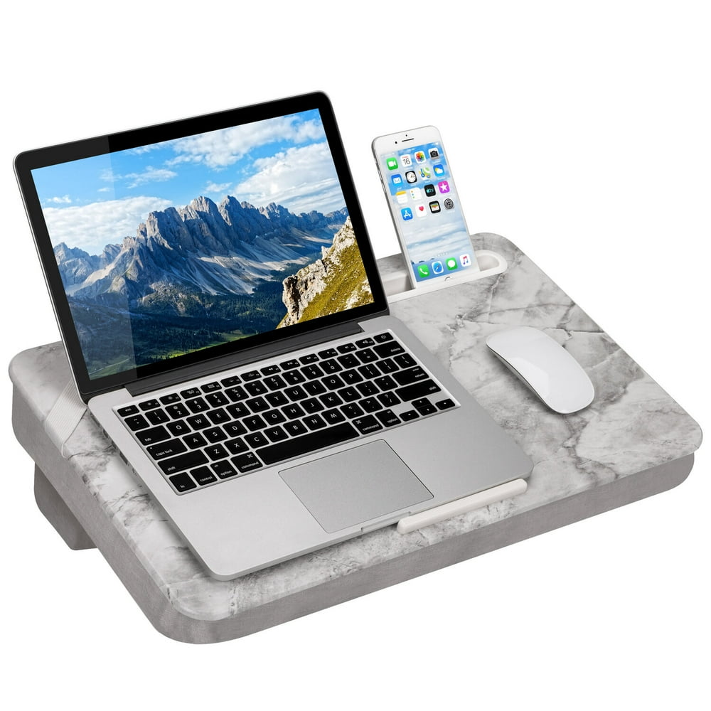 LapGear Elevation Lap Desk with Booster Cushion White Marble