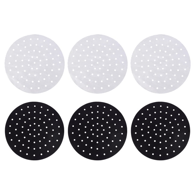 6pcs Teflon Air Fryer Mats Reutilizable Lineros de vaporeras para hornear esteras (negro, blanco)
