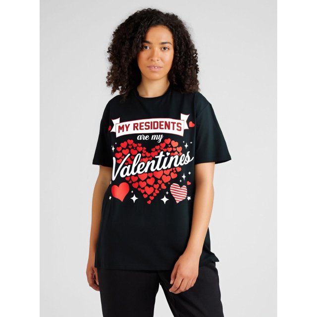 My Residents Are My Valentines Day Nurse Doctor Valentine T-Shirt, Suitable for Men & Women Outdoor Camisetas para mujer, lindas camisetas con estampado gráfico, de manga corta, estilo casual, para ve