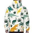 thumbnail image 7 of Uemuo Dinosaurs and Tropical Leaves Pattern Men's Hoodie - Casual Pullover Hoodie with Kangaroo Pocket, Stylish Hooded Sweatshirt for Everyday Wear-X-Large, 7 of 7