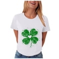 thumbnail image 4 of vigerkar St Patricks Day Short Sleeve Shirt for Women Shamrock St Paddys Day T-Shirt Lucky Clover Tee Top (White, M), 4 of 8
