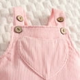 thumbnail image 6 of MEZZALL Girls Long Sleeve Heart Prints Ribbed Romper Bodysuit Suspender Pants Outfits Relaxed Fit Party Clothing Sets, 6 of 8