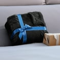 thumbnail image 5 of U by Bedsure Sherpa Fleece King Size Black - Thick and Warm, Soft Fuzzy Blanket, 108x90 inches, 5 of 7
