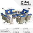 thumbnail image 2 of XIZZI Outdoor Furniture Wicker Sofa Set Patio Conversation Chair Set with Swivel Rocking Chair and Ottoman,Blue Cushion, 2 of 11