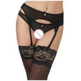thumbnail image 6 of Women's Lace Embroidery See Through Panties Garter Belt With Stockings, 6 of 9