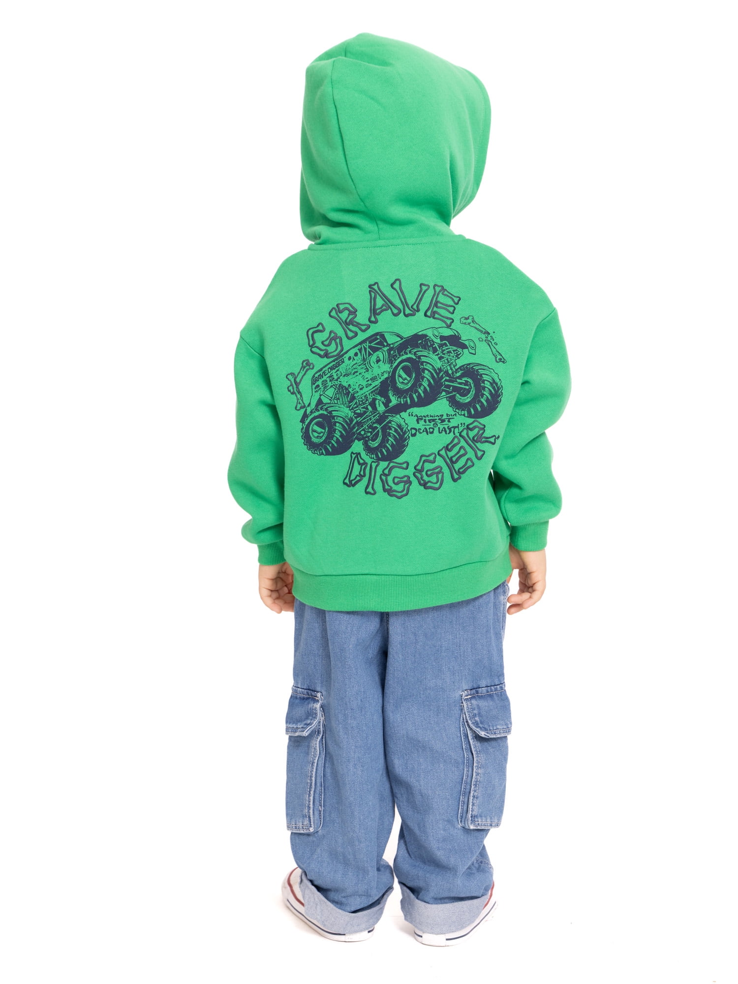 Monster Jam Toddler Boys' Full Zip Graphic Hoodie, Sizes 12M-5T