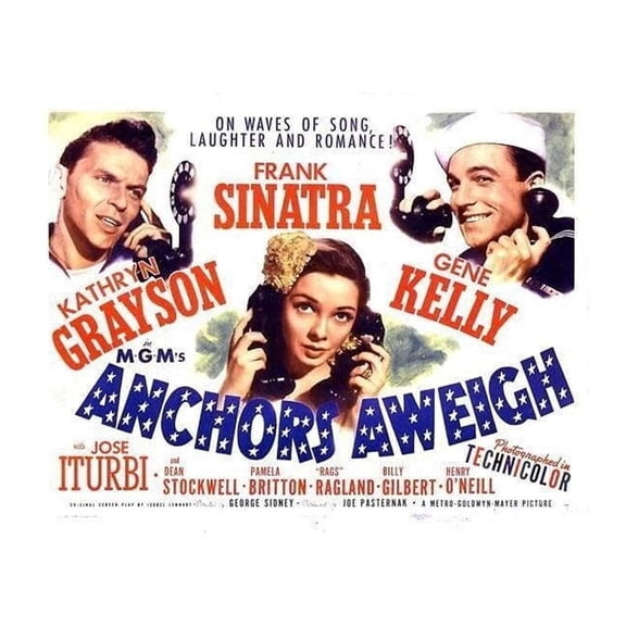 Anchors Aweigh Frank Sinatra Kathryn Movie Film Poster