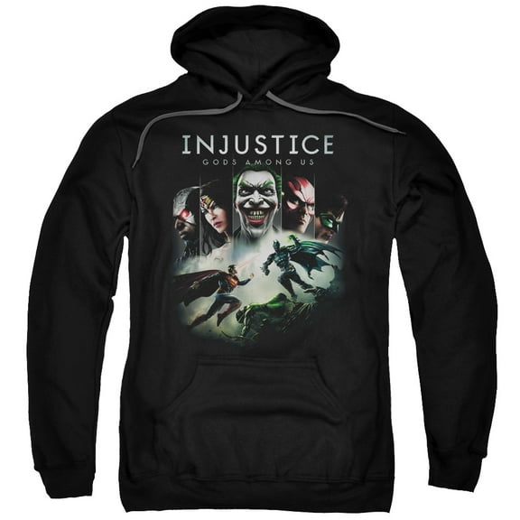 Trevco Injustice Gods Among Us-Key Art Adult Pull-Over Hoodie- Black - XL