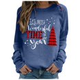 thumbnail image 4 of TIANZEN Women's Long Sleeved Crew Neck Print Lightweight Hoodie Juniors Sweatshirts, 4 of 4