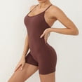 thumbnail image 6 of Miluxas Womens Jumpsuits Unitard Bodysuits One Piece Shorts Rompers Yoga Sleeveless Backless Bodycon Outfits Coffee 6(M), 6 of 7