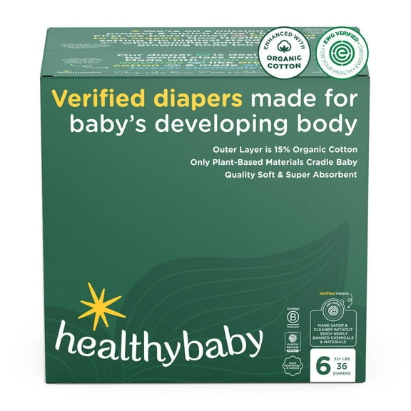 Organic Cotton Enhanced Chlorine Free Disposable Diaper - Size 6 - 34ct