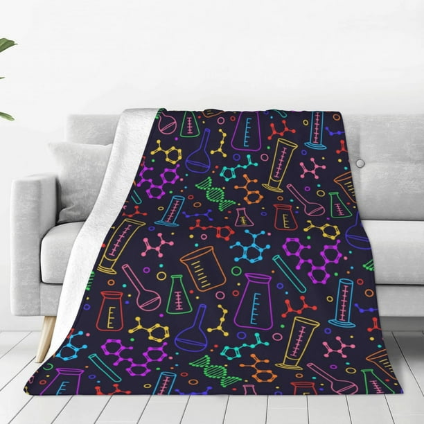 Balery Chemistry Science Manta de Felpa Suave y Acogedora – Cobija de Franela Aterciopelada para Cama, Lavable y Cálida para Sofá, Mascotas, Transpirable-40"x30"