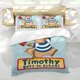 thumbnail image 5 of Timothy Va a la Escuela Conjunto de sábanas temático, trío de piezas, cómodo y amigable con la piel, diseño único, regalo de decoración para el hogar para familiares, amigos y fans, 90 cm * 190 cm, 5 of 6