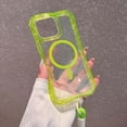 thumbnail image 2 of for iPhone 15 Pro Max Clear Magnetic Case with Anti-Drop Wrist Strap, Military Grade Drop Protection Anti-Yellowing Cell Phone Cover - Rugged Durable Shockproof Protective Bumper Case, Green, 2 of 9