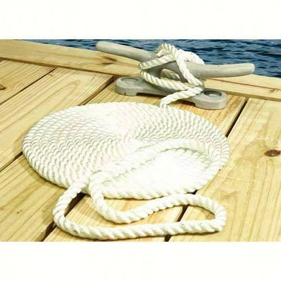 Seachoice 42651 High Quality Dock Rope for Boating - 3-Strand Twisted Nylon Line, ¾-Inch x 50 Feet, White