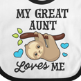 thumbnail image 4 of Inktastic My Great Aunt Loves Me with Sloth and Hearts Boys or Girls Baby Bib, 4 of 4
