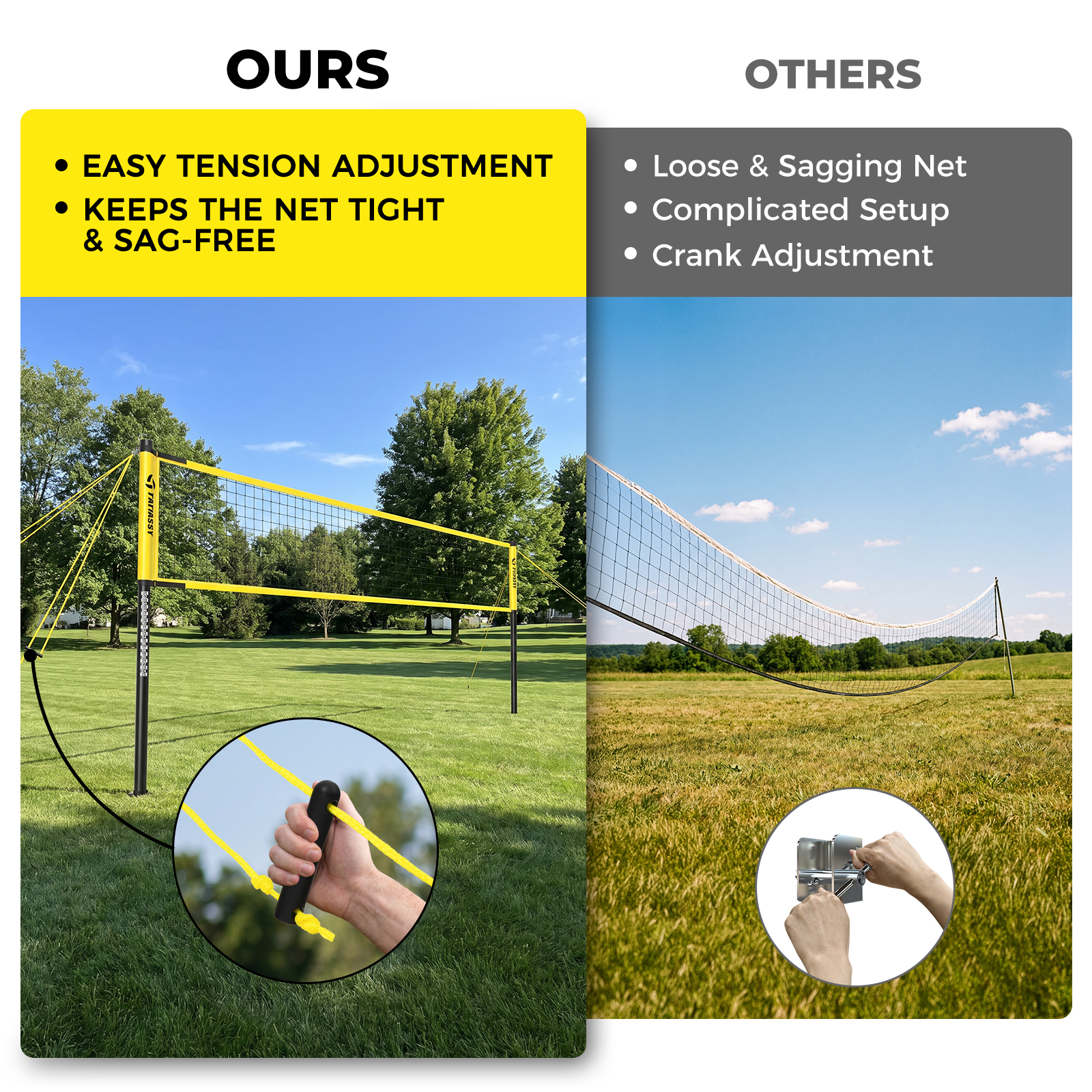 Patiassy 32ft Regulation Volleyball Net System photo 5