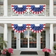 thumbnail image 4 of USA Patriotic Bunting Fan Flags 1.5x3 Ft Banner American Independence Day 4th of July Veterans Day Decorations Celebration Stars Party Supplies for Home Balcony Decor (Pattern D-6), 4 of 10