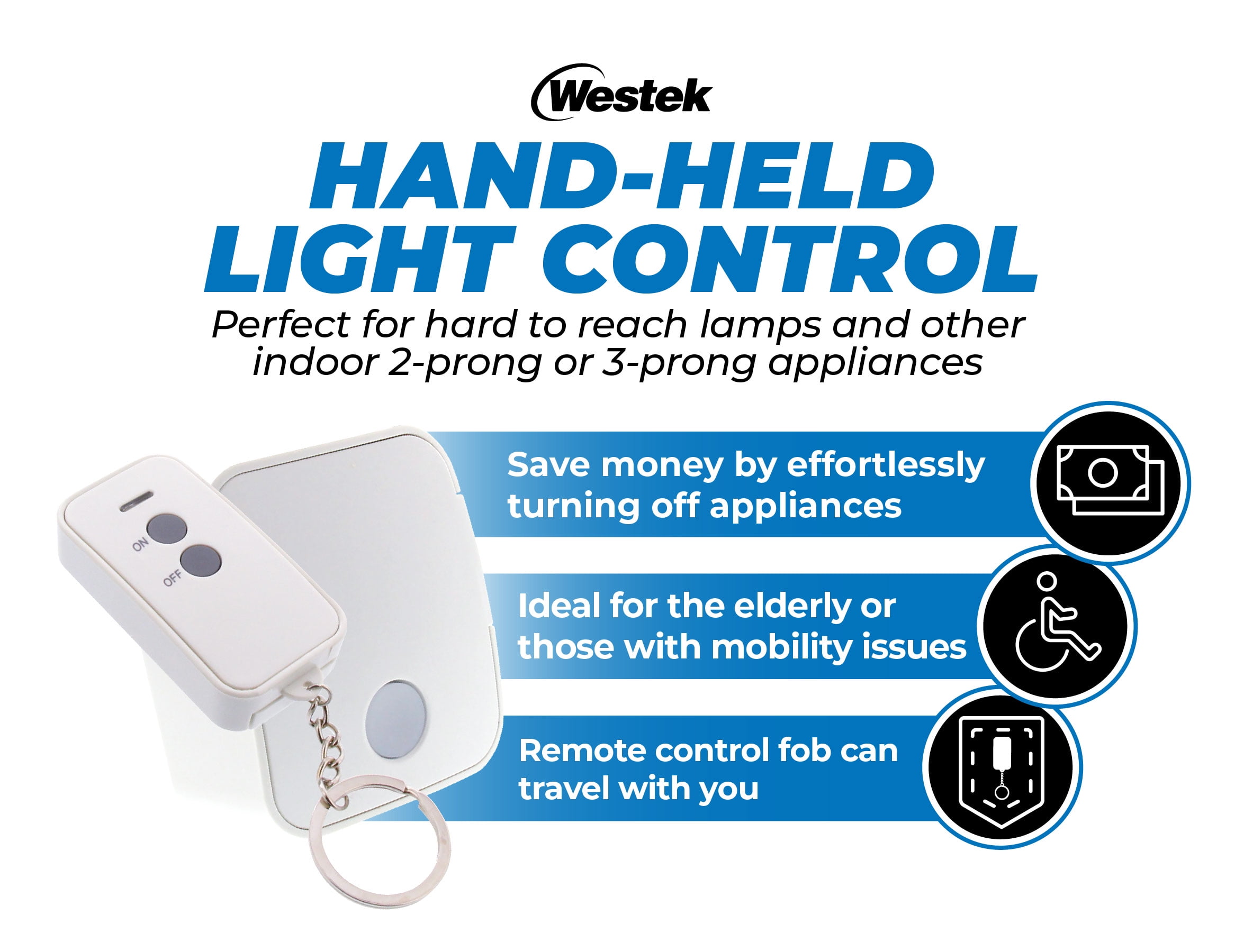 Westek Outdoor Plug-in Receiver Kit with Wireless Remote Keychain