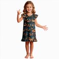 thumbnail image 4 of WXFAZCVU Toddler Girls Nightdress Halloween Graphic Print Sleepwear Short Sleeve Pajamas Dress Size 4-5 Years, 4 of 4