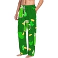 thumbnail image 2 of Uemuo St Patrick's Day2 Pattern Men's Wide Leg Palazzo Lounge Pants with Pockets Light Weight Loose Comfy Casual Pajama Pants-Large, 2 of 9