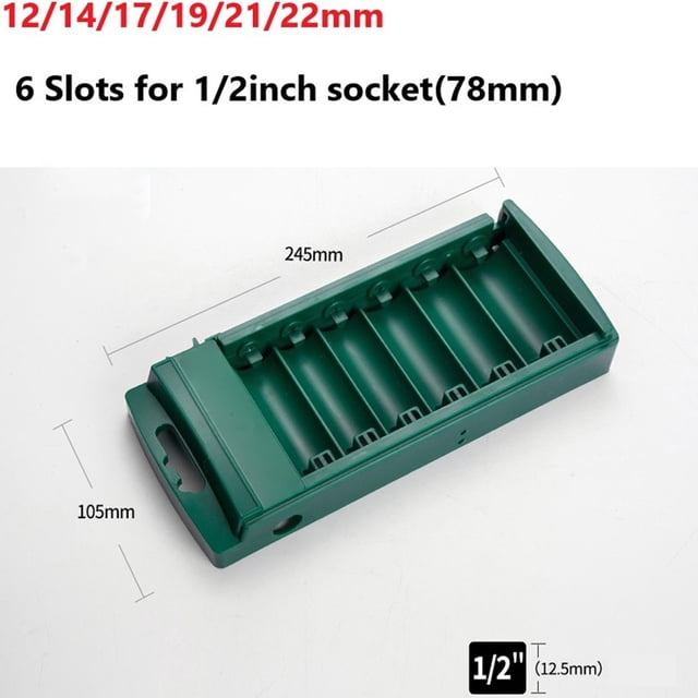 Lefu 1pc Socket Organizer Box 3/8 1/4 1/2inch Drive ABS Plastic Socket Clip Rail Holder Toolbox Socket Storage Socket Organizer Box