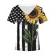 thumbnail image 4 of Fiudx Ofertas Flash Artículos En Oferta Moda Mujer Casual Día de La Independencia Impresión Blusa Manga Corta Camiseta Verano Encaje Tops, 4 of 4