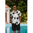 thumbnail image 3 of COOFANDY Men's Hawaiian Matching Set Summer Tropical Beach Shirt 2 Piece Outfits Flower Button Down Shirts and Shorts, 3 of 8