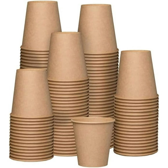 ORUYROP Comfy Package 8 oz. Kraft Paper Kraft Hot Coffee Cups for Serving hot Coffee, Tea, hot Chocolate, and Other hot or Cold Beverages