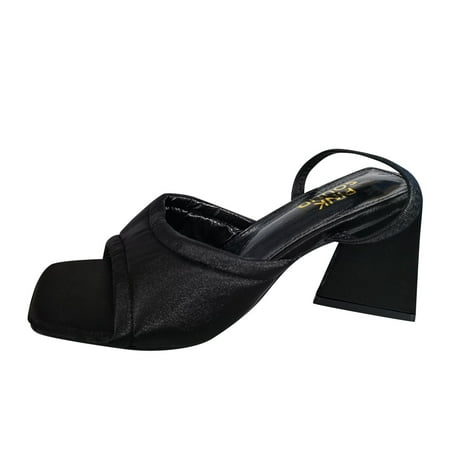 

Larisalt Platform Sandals Women Women s Paris Square Toe Two Strap Flat Sandal Black