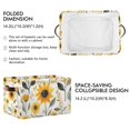 thumbnail image 2 of Yayeee 2 Pack Canvas Storage Basket with Handles for Shelves Fabric Bins Closet Organizer, White Watercolor Sunflowers, 2 of 8