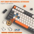 thumbnail image 3 of ATTACK SHARK K8 Wireless Mechanical Keyboard, Trip-Mode BT5.0/2.4G/Wired Gaming Keyboard 100 Keys Hot Swappable Blue Switches Gasket RGB Keyboard with Number Pad for PC Gamers/Mac/Windows, 3 of 8