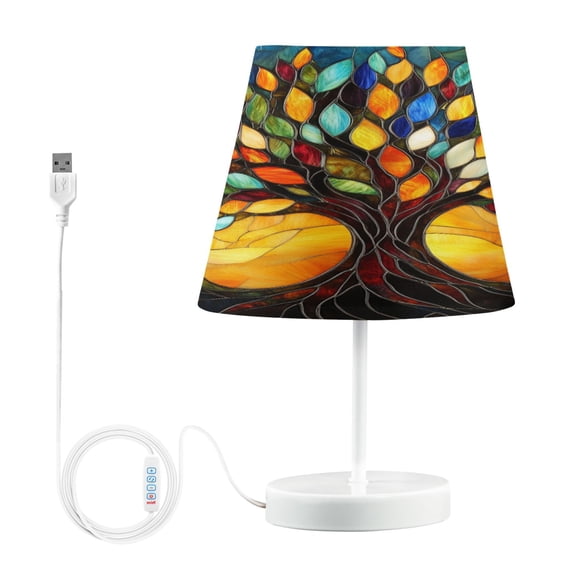 BZSMCE Table Lamp Creative Design Glass Tree Simple Pattern Night Light