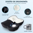 thumbnail image 2 of Cojin de Memory Foam para Asientos,Cojin de Asiento Ergon&oacute;mico para Silla de Oficina,Alivia los Dolores de Espalda,C&oacute;ccix y Ci&aacute;tica,Funda de Silla Extra&iacute;ble, 2 of 9