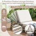 thumbnail image 3 of DTTRA 5-Position Acacia Wood Outdoor Chaise Lounge Set with Cushions, Gray, 3 of 7
