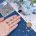 thumbnail image 3 of 120 cuentas espaciadoras ovaladas de acero inoxidable: 3 tamaños, color plata, 3 of 6