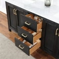 thumbnail image 4 of Hadiya 72" Double Bathroom Vanity Set in Black Oak with Aosta White Composite Stone Countertop with Mirror, 4 of 8