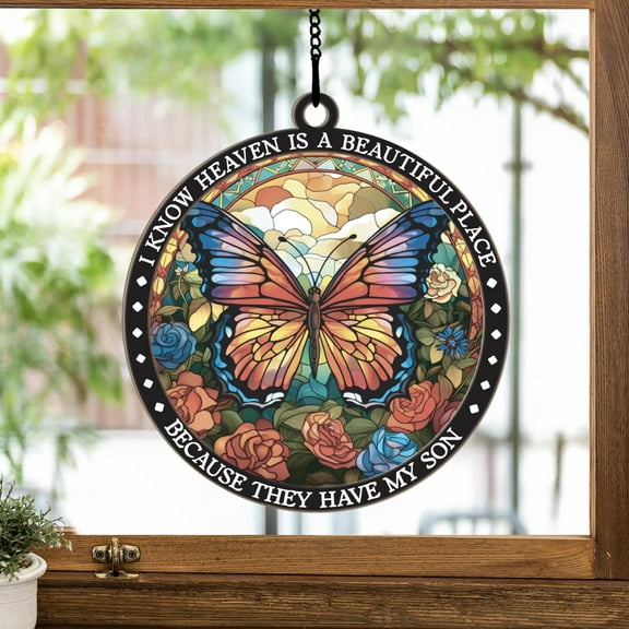 Memorial Gift For Loss Of Son, Loss Of Son Gift, Loss Of Son Suncatcher, Loss Of Son Ornament, Butterfly Memorial Suncatcher, Memorial Gifts