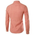 thumbnail image 2 of Men's Plaid Long Sleeve Cotton Casual Button Down Slim Fit Dress Shirts Orange 3XL, 2 of 5