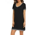 thumbnail image 3 of Women's Short Sleeve Nightgown Cotton Sleepshirts V Neck Short Shirt Loose Comfy Pajama Sleepwear S-XXL, 3 of 6