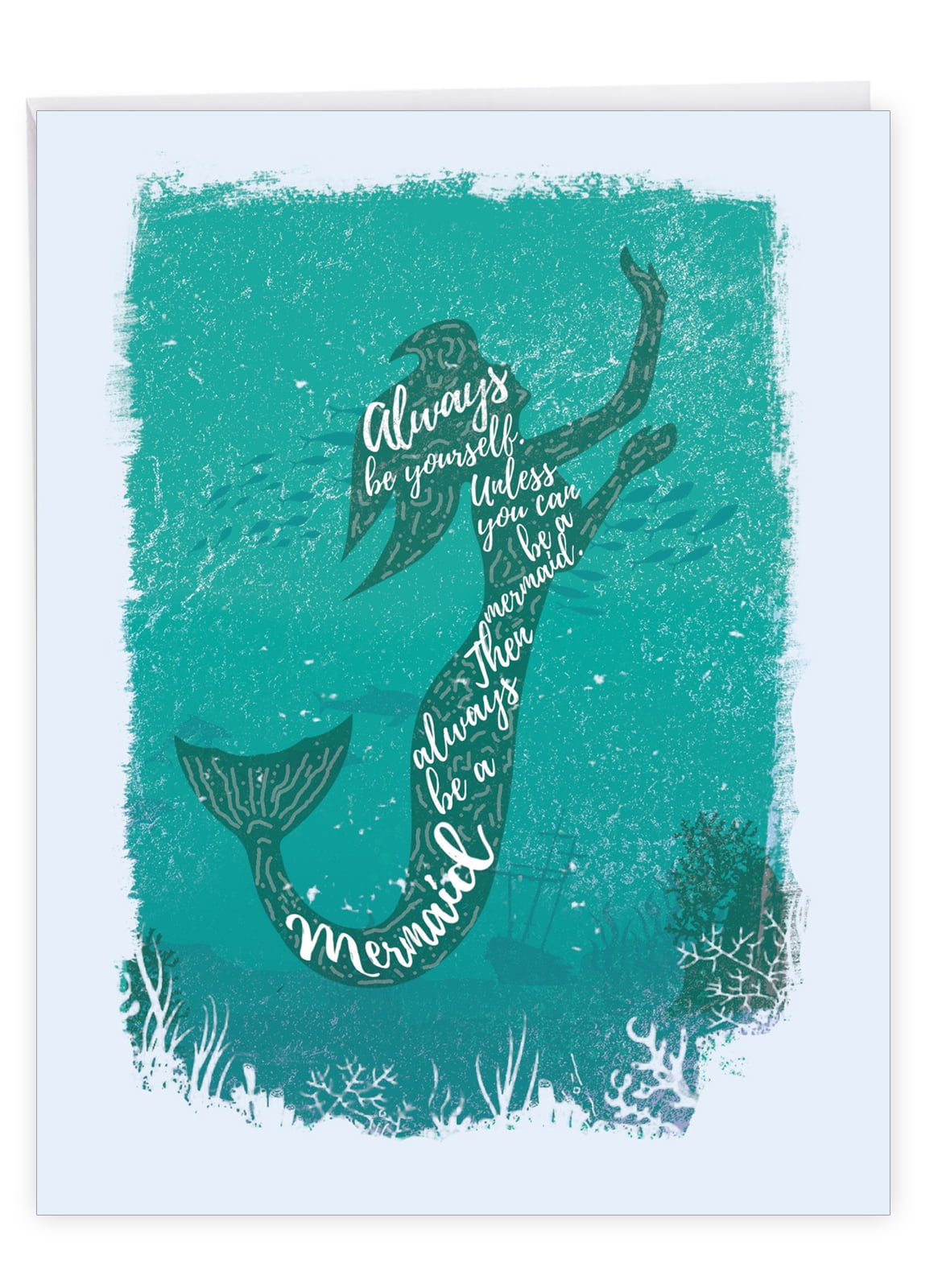 1 Big Birthday Card (8.5 x 11 Inch) - Mermaid Quotes Birthday J6824DBDG