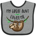 thumbnail image 3 of Inktastic My Great Aunt Loves Me Cute Sloth and Baby Boys or Girls Baby Bib, 3 of 4
