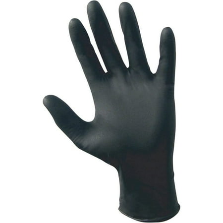 

YYueJIEF 66518 Raven Powder-Free Disposable Black Nitrile 6 Mil Gloves Large 1000 Gloves by Weight (Case of 10 Boxes / 100)