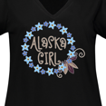 thumbnail image 4 of Inktastic Alaska Girl Forget-Me-Not Flower Women's Plus Size V-Neck T-Shirt, 4 of 5