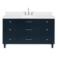 thumbnail image 5 of ARIEL Monroe 60 Inch Single Rectangle Sink Bathroom Vanity With Carrara White Quartz Countertop 1.5 Inch Edge In Midnight Blue, 5 of 7