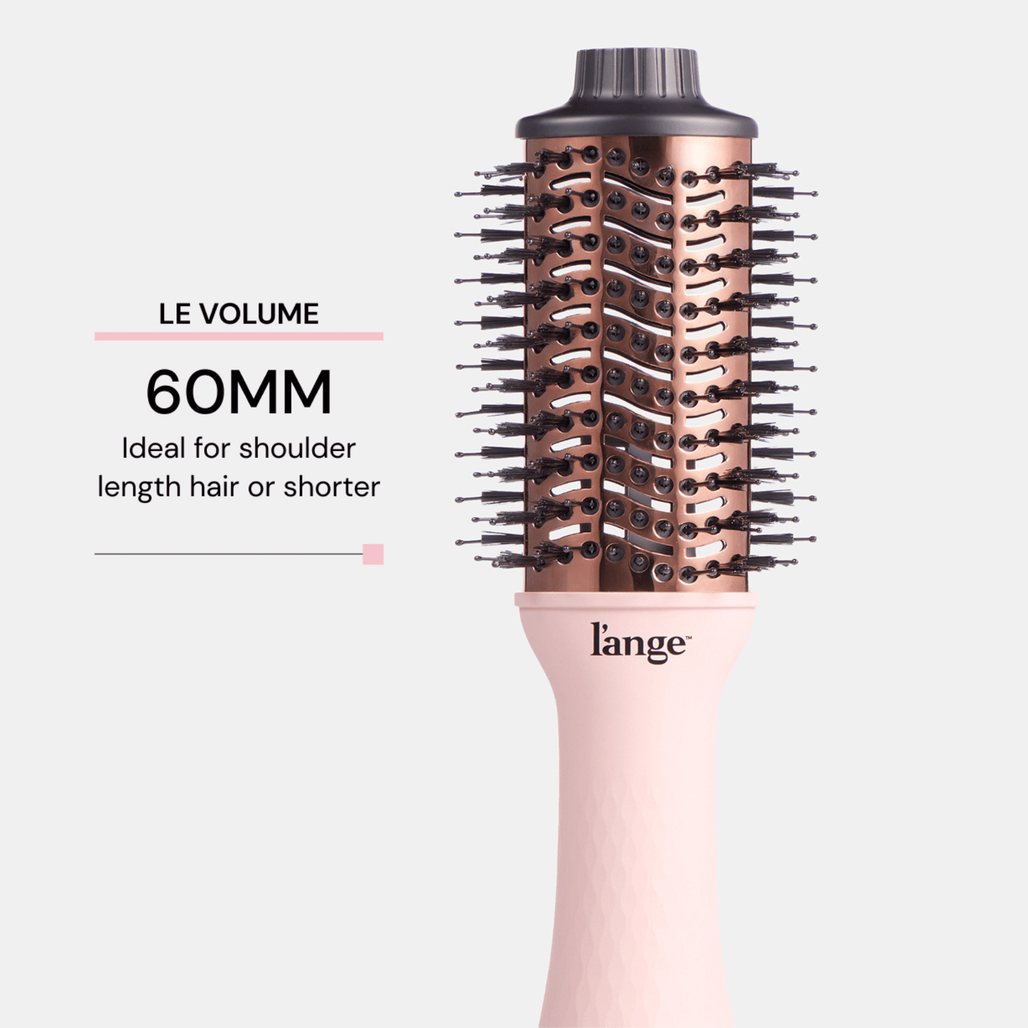 L'ange Hair Le Volume Titanium 2-in-1 Blow Dryer & Volumizer Brush with 60mm Oval Barrel, Blush