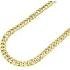14K Yellow Gold 7.5MM Hollow Miami Cuban Curb Link Necklace Chains 22" - 26", Gold Chain for Men & Women, 100% Real 14K Gold, Next Level Jewelry