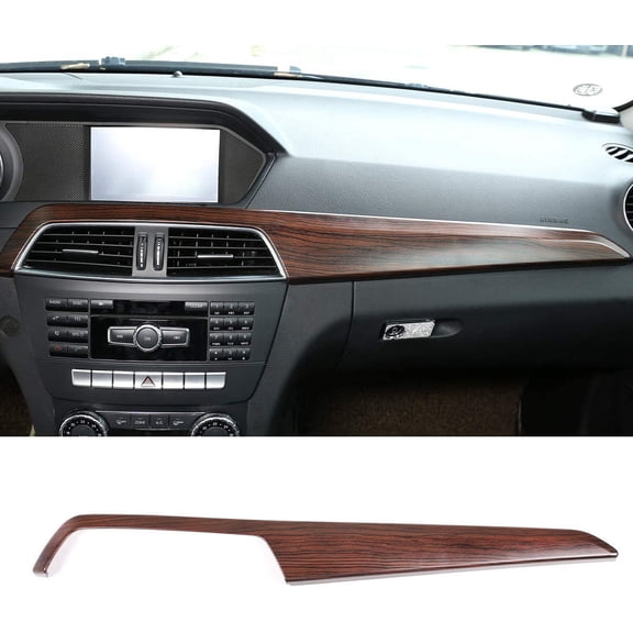 TINKI ABS Pine Wood Grain Car Center Console Dashboard Cover Panel for Mercedes Benz C Class W204 2010-2013 Left Hand Drive Accessories, Carbon Fiber Look