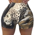 thumbnail image 2 of Salouo Graceful Snow Leopard Print Women's Athletic Shorts,Booty Shorts Biker Shorts High Waisted Elastic Workout Shorts for Yoga Gym Running Sports-X-Large, 2 of 8